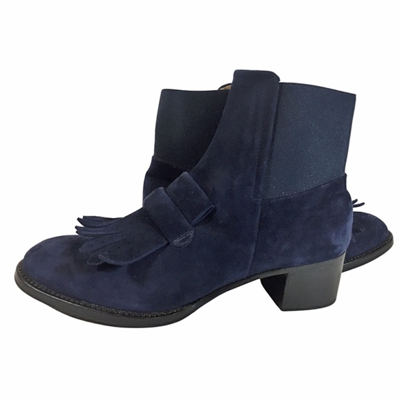 blue suede ankle boots womens